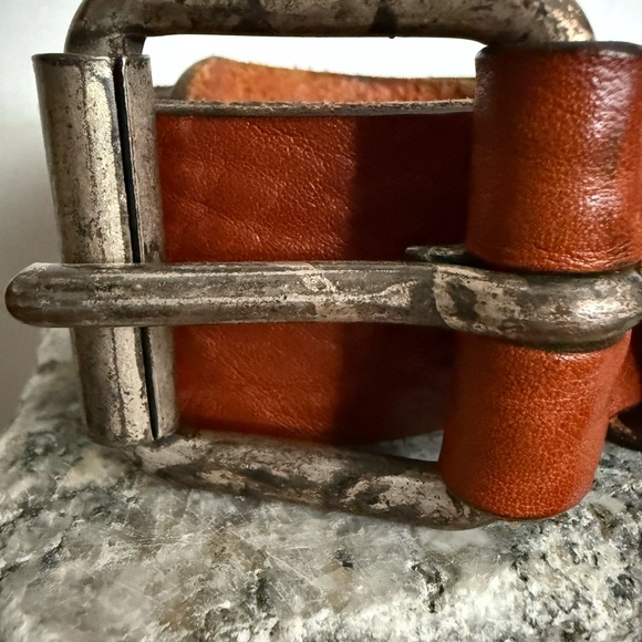 Vintage Replay Cognac Leather Belt with Metal Buckle - Picture 2 of 13